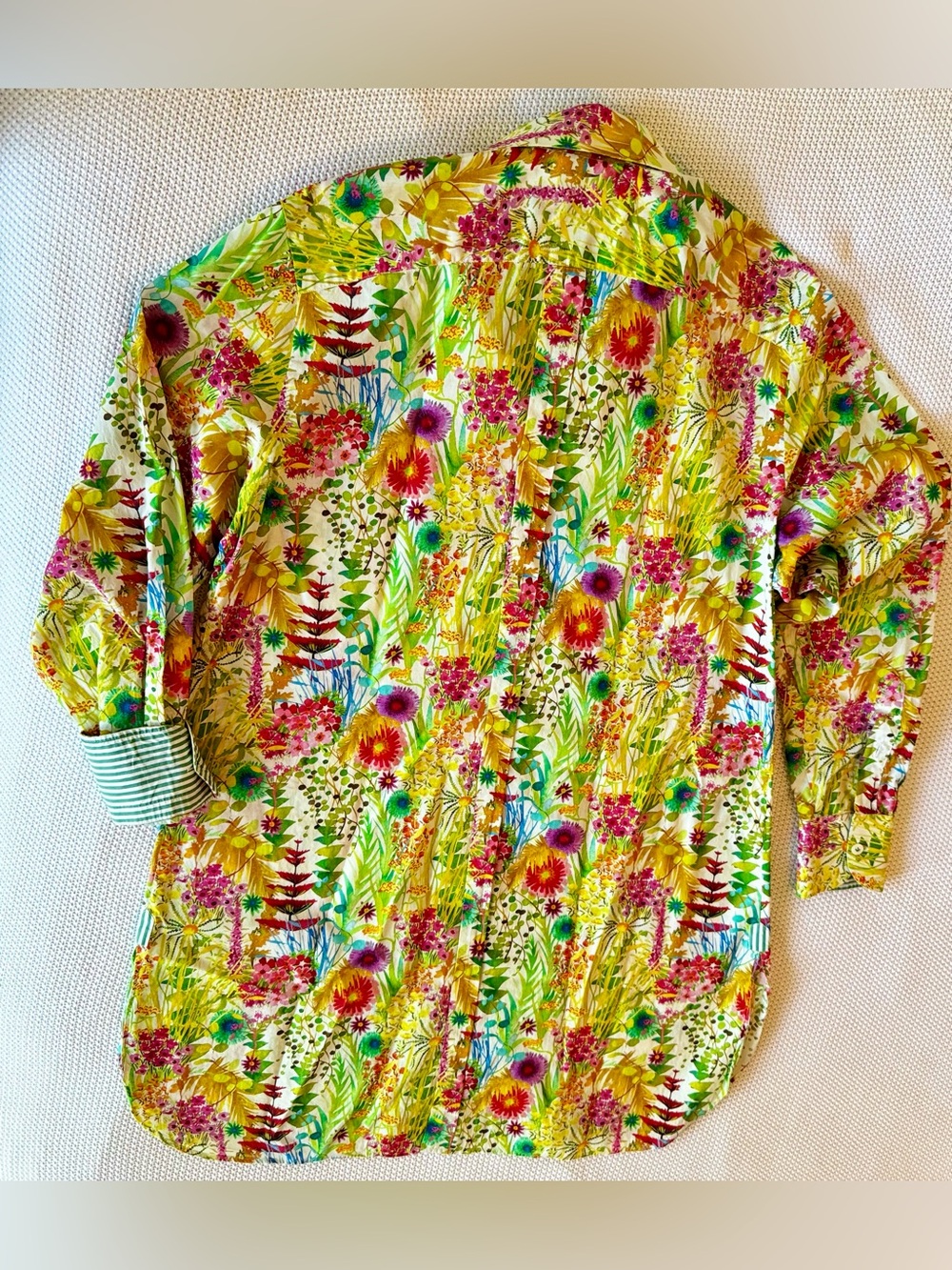 LABORATORIO CAPRI Yellow Floral Long-Sleeve Shirt Mini Dress - Picture 12 of 16